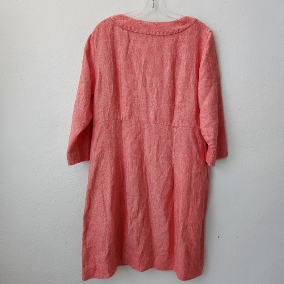 Boden 100% Linen 3/4 Sleeve Salmon Womens 14R - Picture 2 of 11